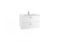 Roca Victoria Basic Unik Gloss White 800mm Basin Unit with 2 Drawers