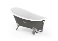 Roca Carmen Grey 1600 x 800mm Freestanding Cast Iron Bath