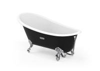 Roca Carmen Black 1600 x 800mm Freestanding Cast Iron Bath