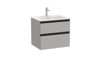 Roca The Gap Matt Grey 600mm 2 Drawer Vanity Unit with Basin