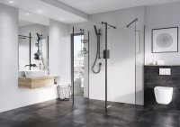 Roman Haven Select 1200mm Glass to Glass Front Wetroom Panel (10mm) - Matt Black