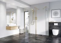 Roman Haven Select 1400mm Wetroom Panel (10mm) - Brushed Brass