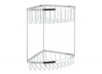 Vado Large Triangular Double Corner Shower Basket with Integral Hook