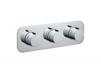 Vado Altitude Horizontal 3 Outlet 3 Handle Thermostatic Shower Valve