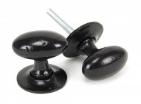 Black Oval Mortice/Rim Knob Set