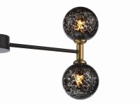 Dar Takara 6 Light Semi-Flush Matt Black & Bronze with Black Confetti Glass