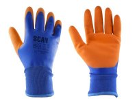 Scan Thermal Waterproof Latex Coated Gloves - Various Sizes