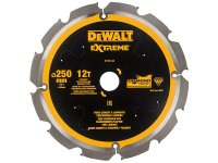 DeWalt Extreme PCD Fibre Cement Saw Blade 250 x 30mm x 12T