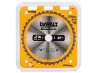 DeWalt Stationary Construction Circular Saw Blade 216 x 30mm x 40T ATB/Neg