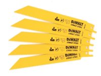 DeWalt Bi-Metal General Purpose Reciprocating Blade 152mm x 10 TPI (Pack 5)