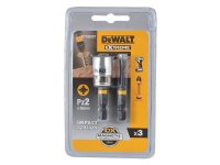 DeWalt Impact Torsion Bits PZ2 x 50mm (x2) and Magnetic Screwlock Sleeve