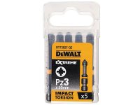DeWalt Extreme Impact Torsion Bits PZ3 x 50mm (Pack 5)