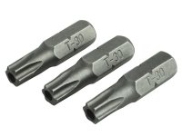 Faithfull Security S2 Grade Steel Screwdriver Bits T30S x 25mm (Pack 3)