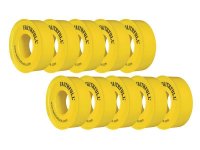 Faithfull P.T.F.E Gas Tape 12mm x 5m White (Pack 10)