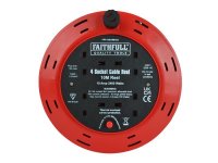 Faithfull Cable Reel 240V 10A 4-Socket 10m