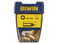 Irwin Screwdriver Bits Pozidriv PZ2 25mm Titanium (Pack 10)