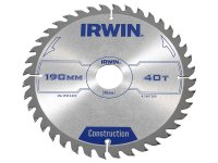 Irwin Construction Circular Saw Blade 190 x 30mm x 40T ATB