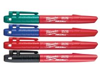 Milwaukee INKZALL? Fine Tip Marker Assorted Colours (Pack 4)