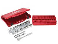 Milwaukee 3/8in Drive Ratcheting Socket Set Metric, 32 Piece