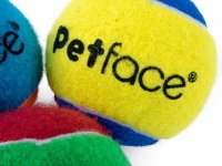 petface single squeaky tennis ball - assorted