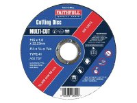 Faithfull Multi-Purpose Cutting Disc 115 x 1.0 x 22.23mm (Pack 10)
