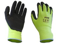 Scan Hi-Vis Foam Latex Coated Gloves Yellow - Various Sizes