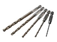Faithfull HSSE M35 Cobalt Quick-Change Impact Drill Bit Set 5 Piece