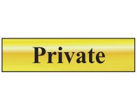 Scan Polished Brass Effect Sign 200 x 50mm - Private