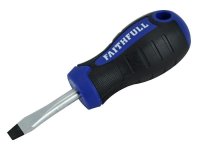 Faithfull Soft Grip Stubby Screwdriver Flared Slotted Tip 6.5 x 38mm