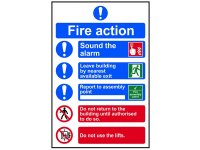 Scan PVC Sign 200 x 300mm - Fire Action Procedure Style 2