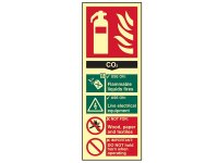 Scan Photoluminescent Sign 75 x 200mm - Fire Extinguisher Composite CO2