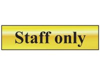 Scan Polished Brass Effect Sign 200 x 50mm - Staff Only