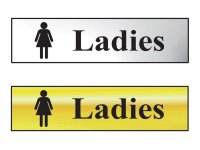 Scan Polished Chrome Effect Sign 200 x 50mm - Ladies