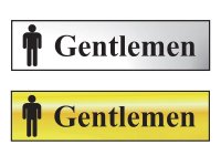 Scan Polished Chrome Effect Sign 200 x 50mm - Gentlemen