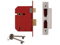 UNION 2201 5 Lever Mortice Sashlock Satin Chrome 65mm 2.5in