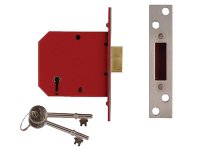 UNION 2101 5 Lever Mortice Deadlock Satin Chrome Finish 65mm 2.5in