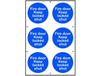 Scan PVC Signs 100 x 100mm (Pack of 6) - Fire Door Keep Locked Shut