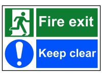 Scan PVC Sign 300 x 200mm - Fire Exit Keep Clear