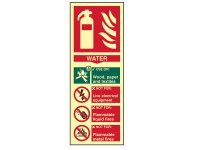 Scan Photoluminescent Sign 75 x 200mm - Fire Extinguisher Composite Water