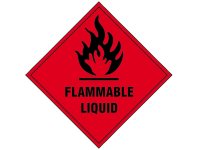Scan Self Adhesive Vinyl Sign 100 x 100mm - Flammable Liquid