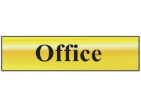 Scan Polished Brass Effect Sign 200 x 50mm - Office