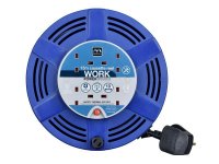 Masterplug Cassette Cable Reel 240V 10A 4-Socket Thermal Cut-Out Blue 15m
