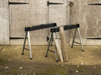 Stanley Tools Folding Metal Leg Sawhorses (Twin Pack)