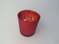 Giftware Trading Red Votive with Forest Design 7 x 8cm
