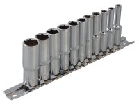 BlueSpot Tools Deep Socket Set of 11 Metric 1/4in Square Drive