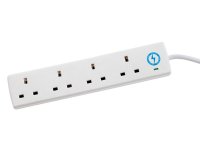 SMJ Extension Lead 240V 4-Way 13A Surge Protection 2m