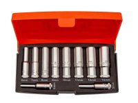 Bahco S0810L 1/4in Drive Deep Socket Set of 10 Metric