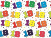 18th Birthday Wrapping Paper Gift Wrap Sheet - 2 sheets & 2 Tags