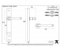 Aged Brass Avon Slimline Lever Espag. Lock Set