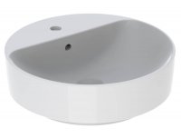 Geberit VariForm 450mm 1 Tap Hole Round Lay-On Countertop Basin - With Overflow